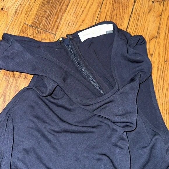 TORY BURCH Shannon navy Sleeveless tassel drawstring midi maxi cocktail Dress